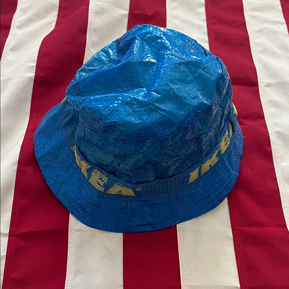 IKEA Blue Bucket Hat with Yellow Logo